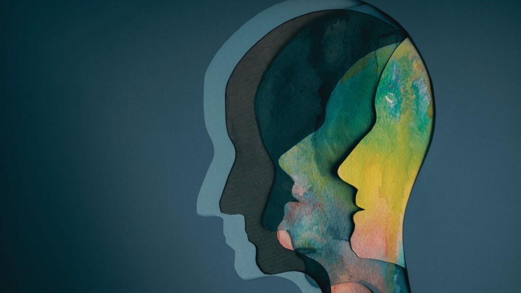 colorful illustration of a head expressing multiple physical expressions of challenging emotions